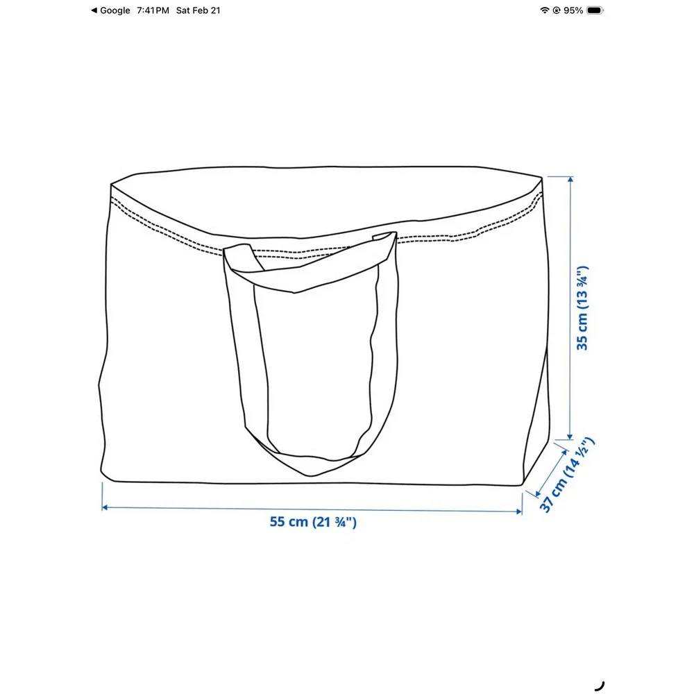 IKEA Frakta Blue Shopping Bags Set of 4 Extra Large Reusable Totes 172.283.40